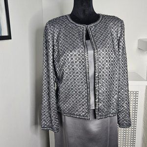 Vie by Victoria Royal 3 Pcs Evening Wear Jacket ,Top and Long Skirt Size 14